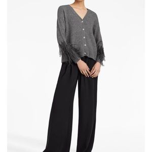 Cinq A Sept. NEW!Never worn!
Brianna ostrich feather-embellished cardigan